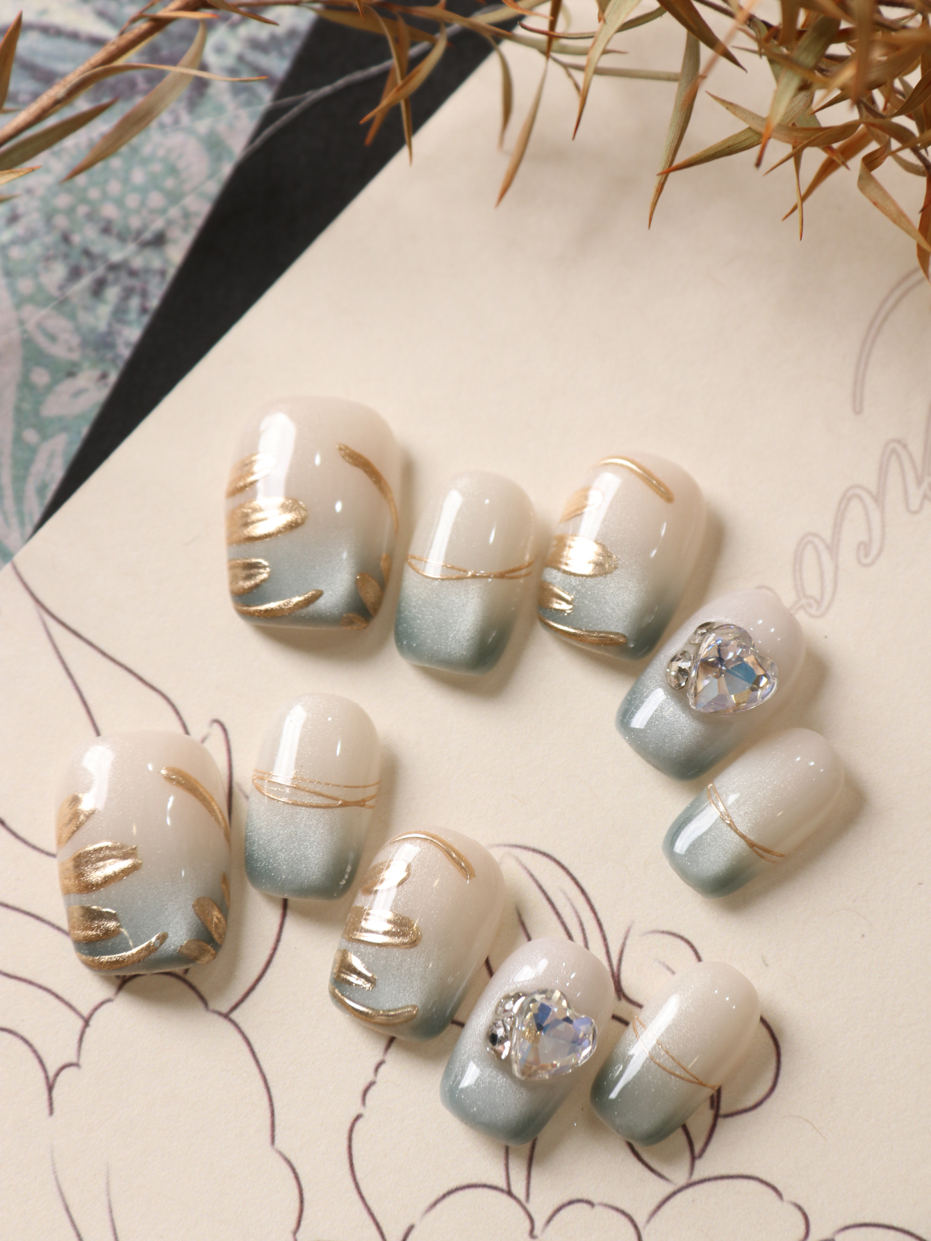 10Pcs Press on Nails Short Blu - Nail Adhesive Tab incelemesi ve fiyatı