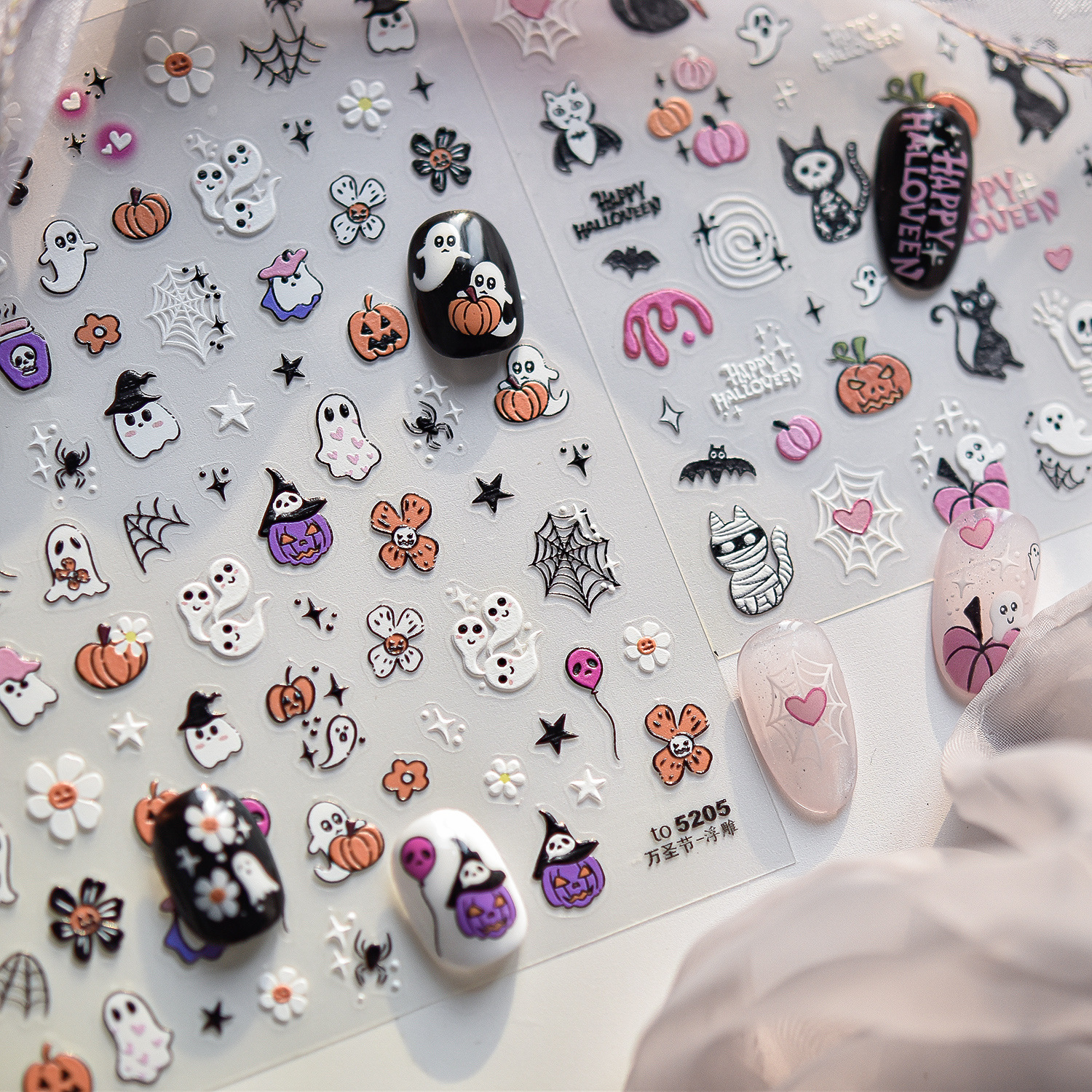 1pcs 5D Embossed Pink Pumpkin  - Nail Art Vampire incelemesi ve fiyatı