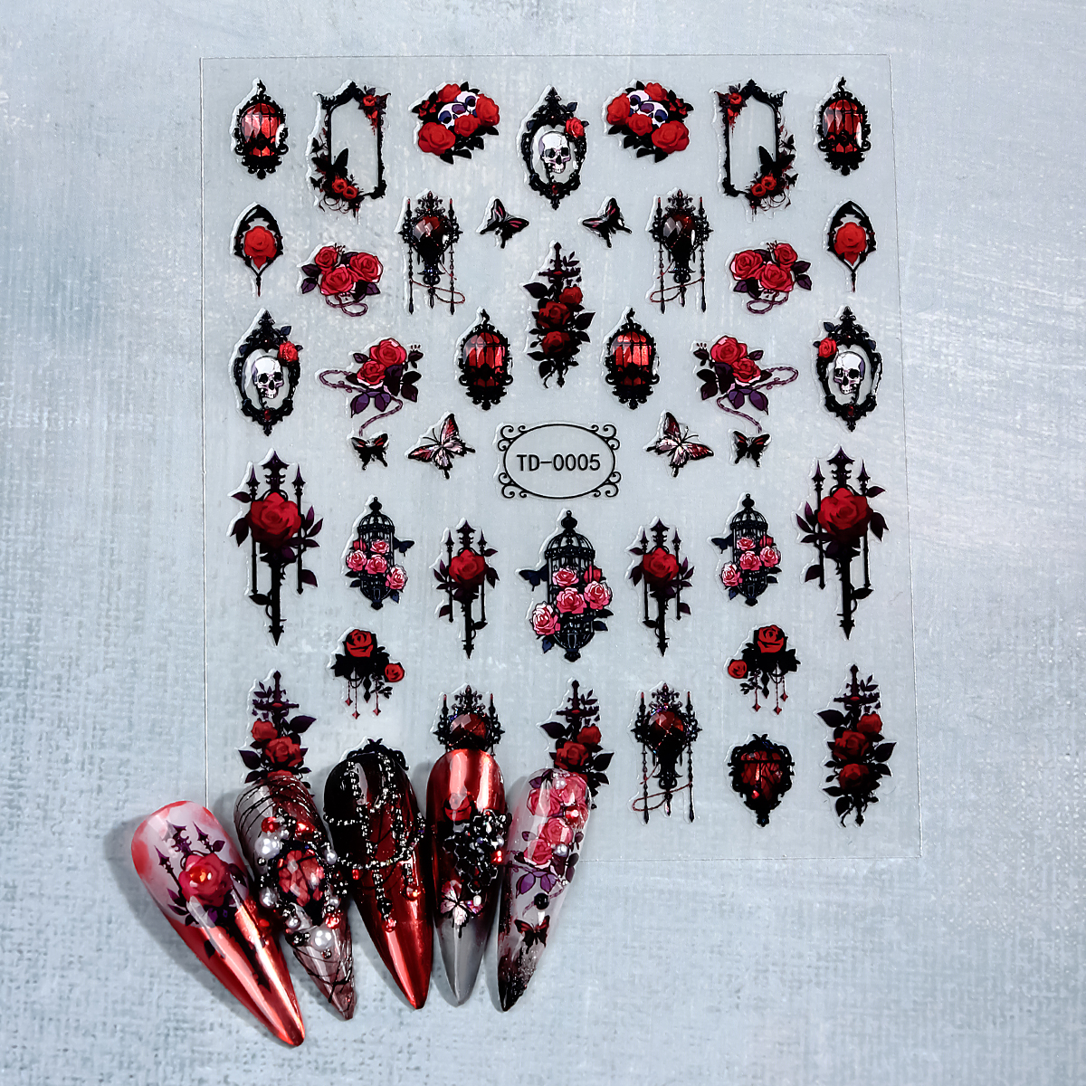 2pcs Black Red Gothic Hallowee - Nail Art Vampire incelemesi ve fiyatı