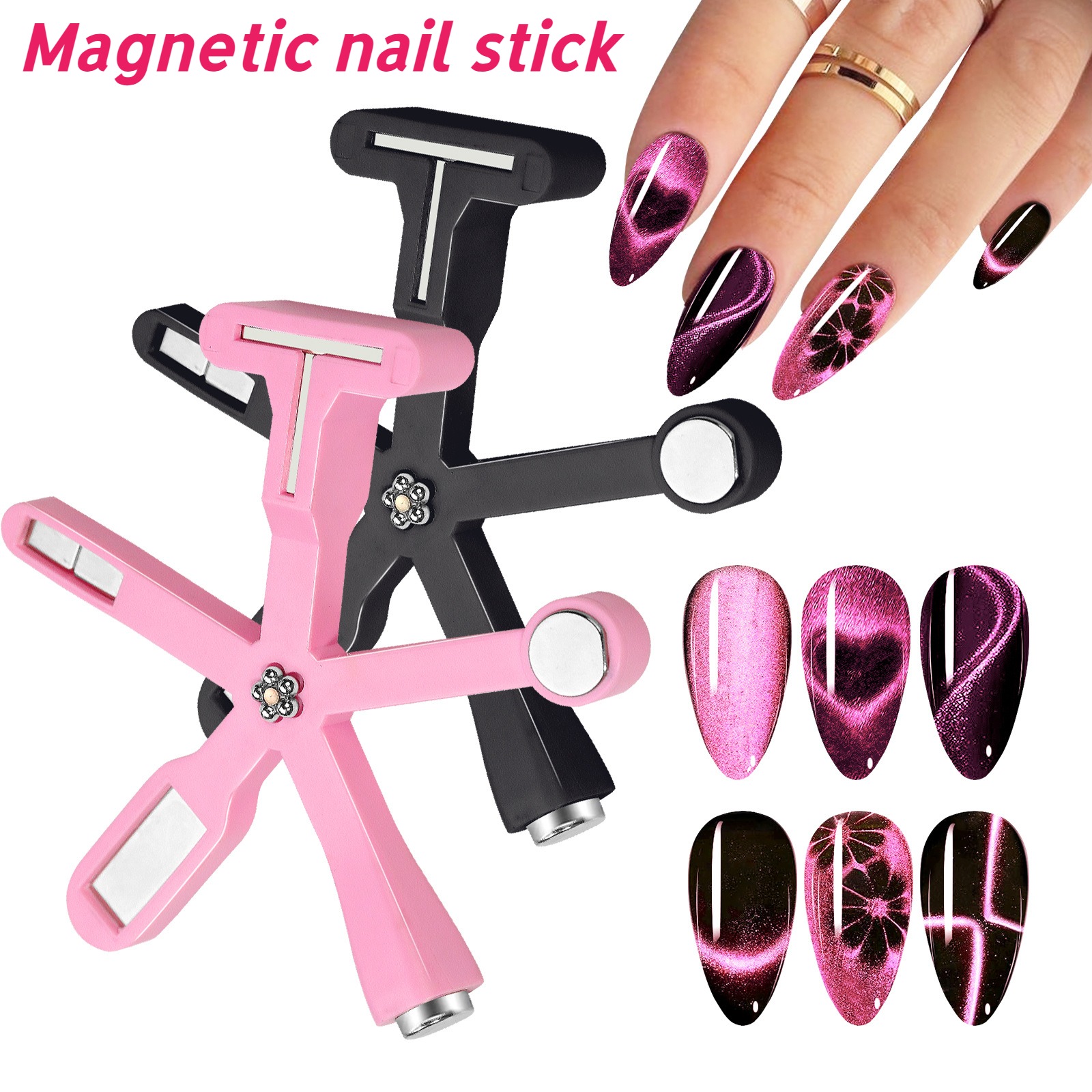 Love Heart Pattern Nail Magnet - Nail Art Maroon incelemesi ve fiyatı