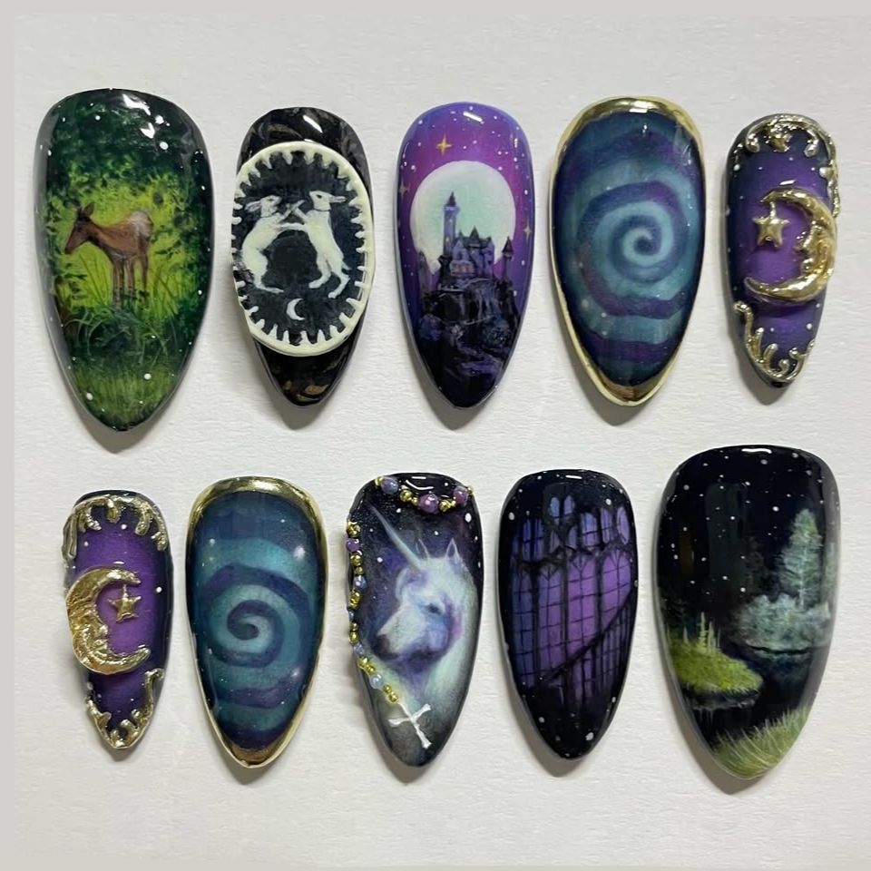 24pcs Fantasy Celestial Horse  - Nail Art Maroon incelemesi ve fiyatı
