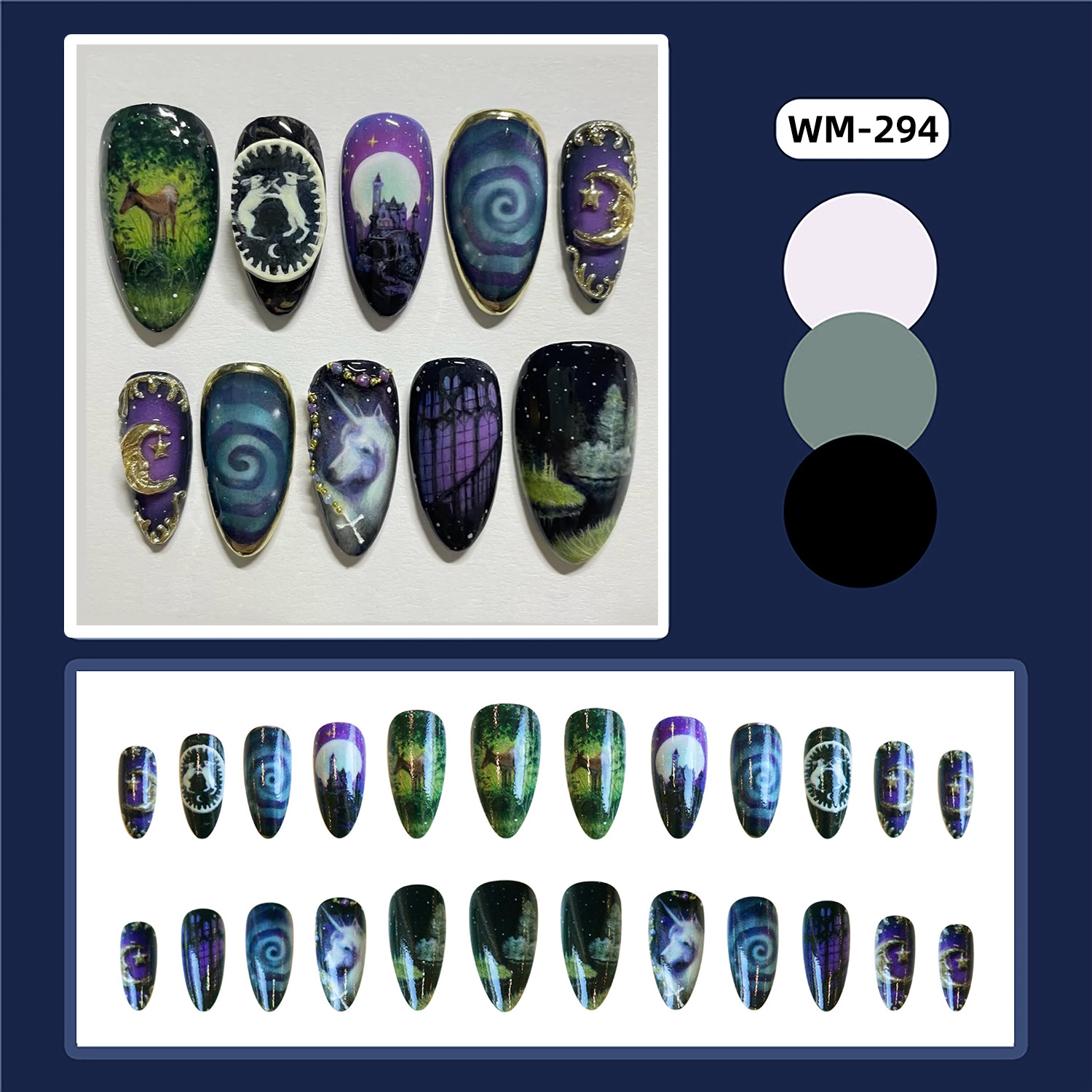 24pcs Fantasy Celestial Horse  - Nail Art Maroon incelemesi ve fiyatı