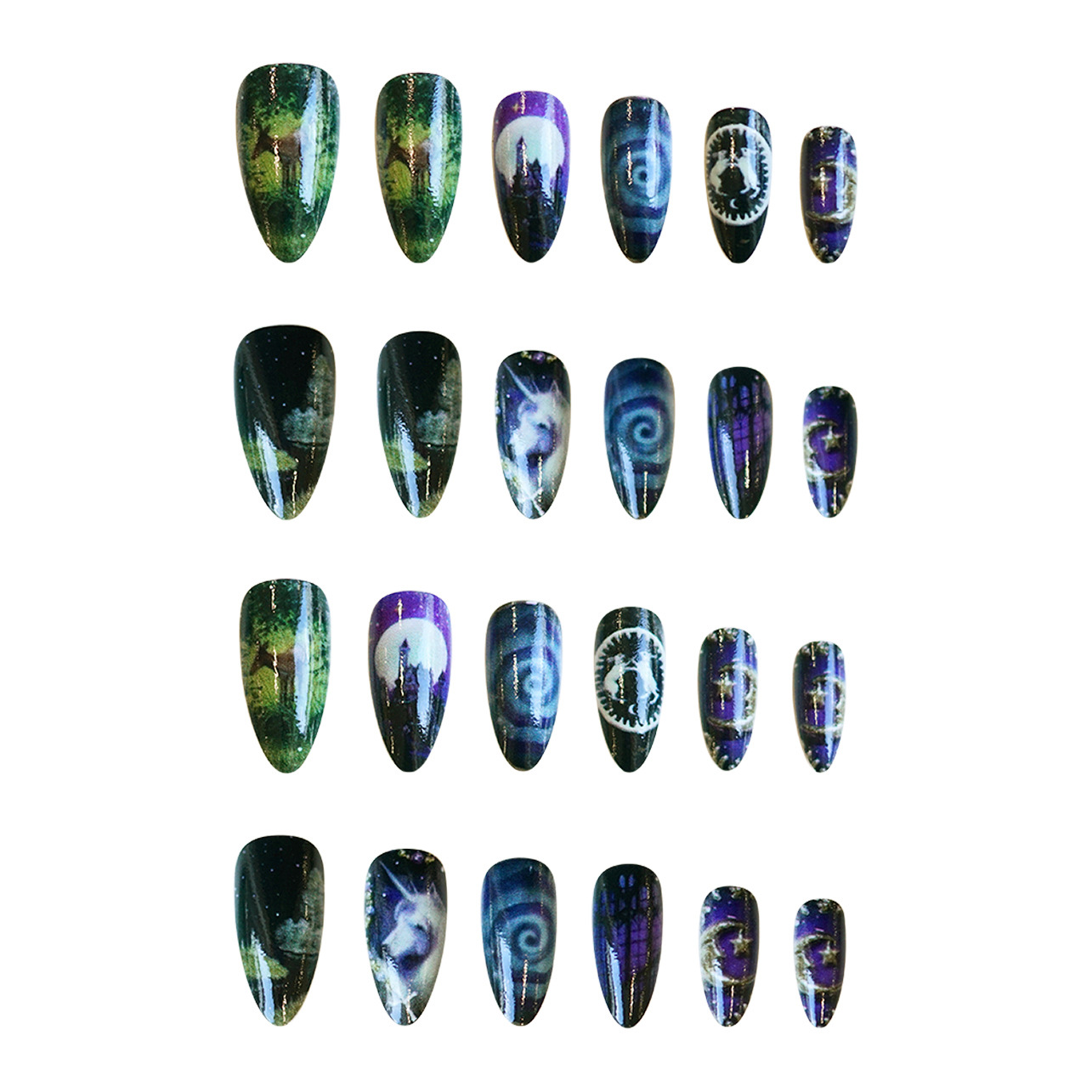 24pcs Fantasy Celestial Horse  - Nail Art Maroon incelemesi ve fiyatı